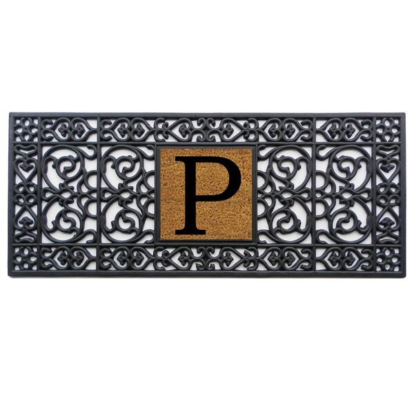 Calloway Mills Monogram Door Mat, Black, Natural, 17 in W x 41 in L 170011741P - main